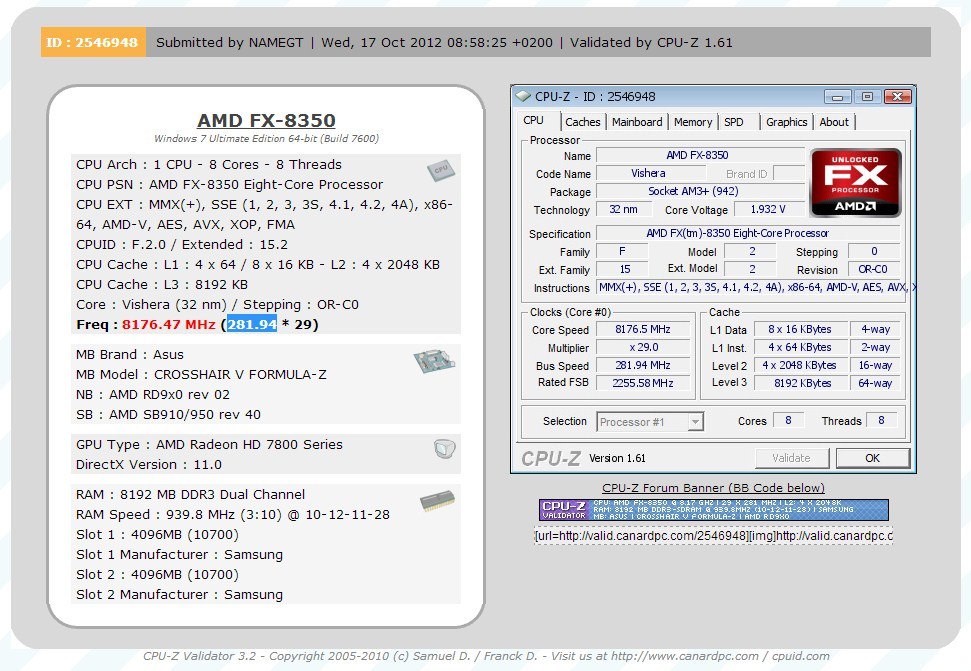 AMD FX-8350 8176 mhz