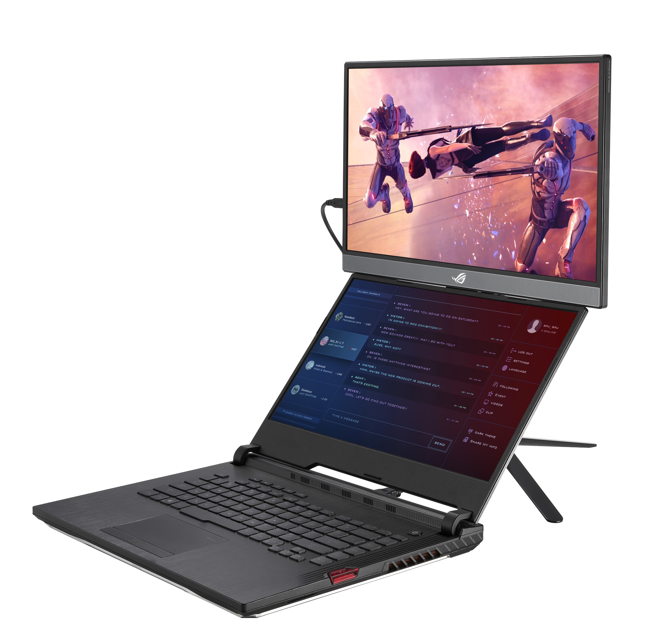 XG17AHP with gaming laptop side