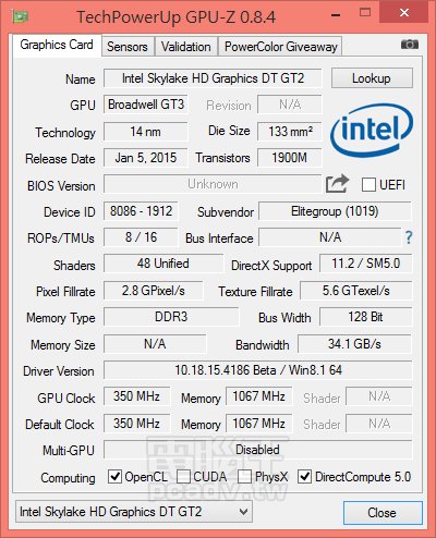 Intel core i7-6700k cpu-z 02 gpu
